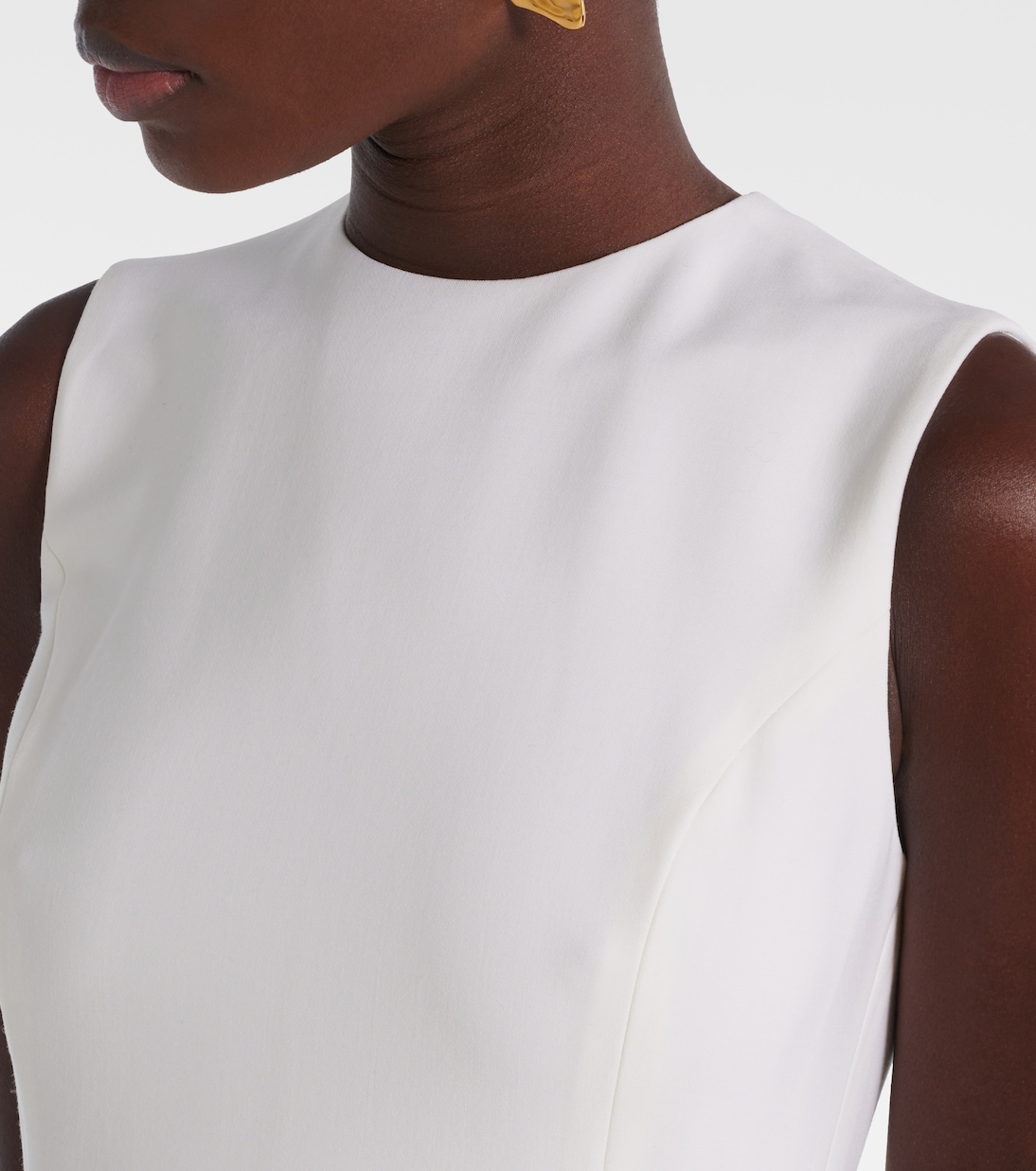 Abito midi in misto lana con applicazioni | Oscar de la Renta