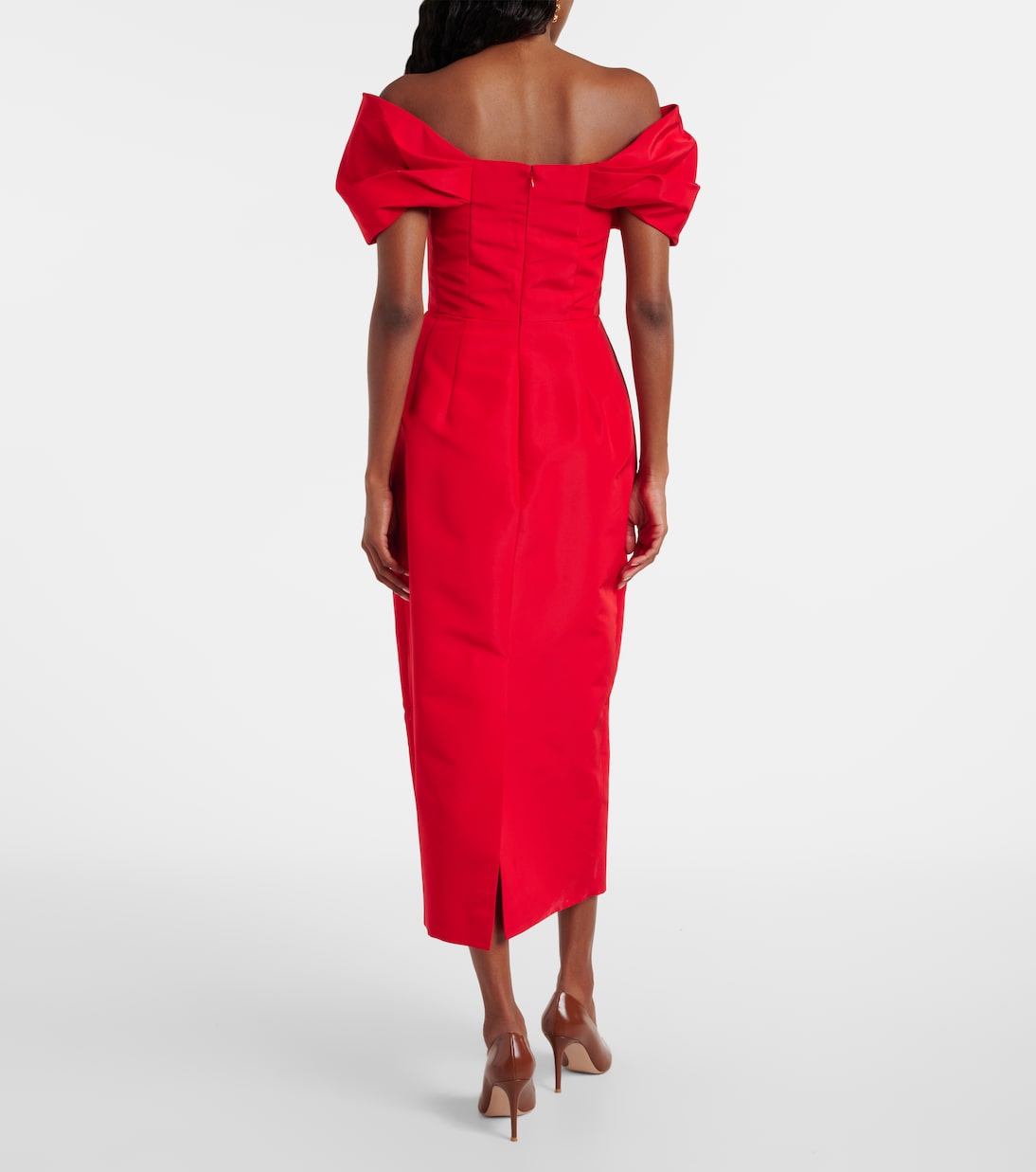 Off-shoulder silk maxi dress | Carolina Herrera