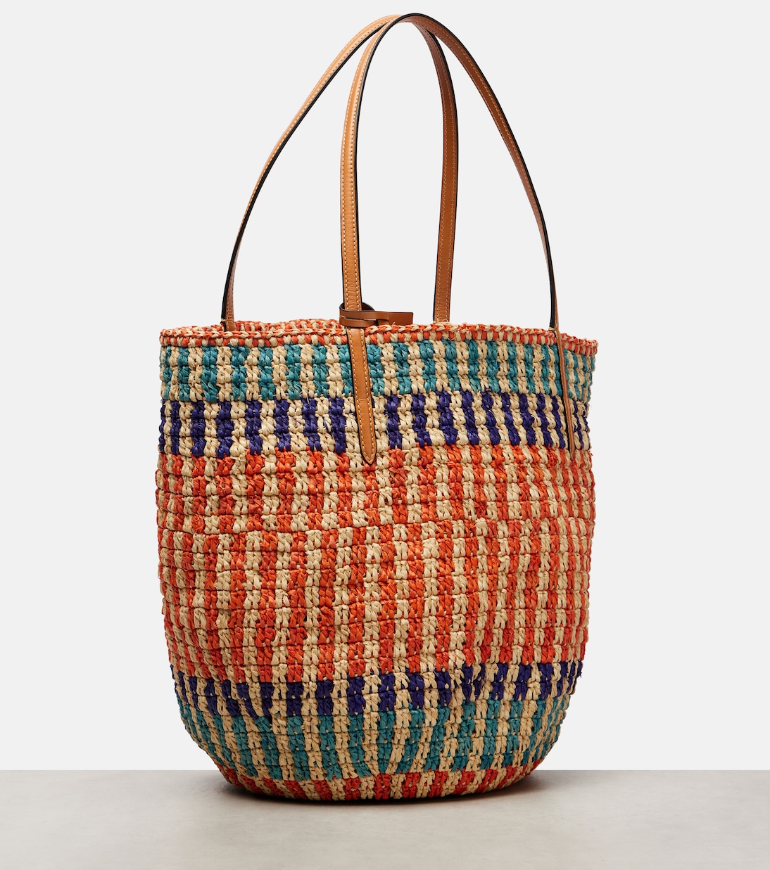 Tote VLogo aus Raffiabast mit Leder | Valentino Garavani