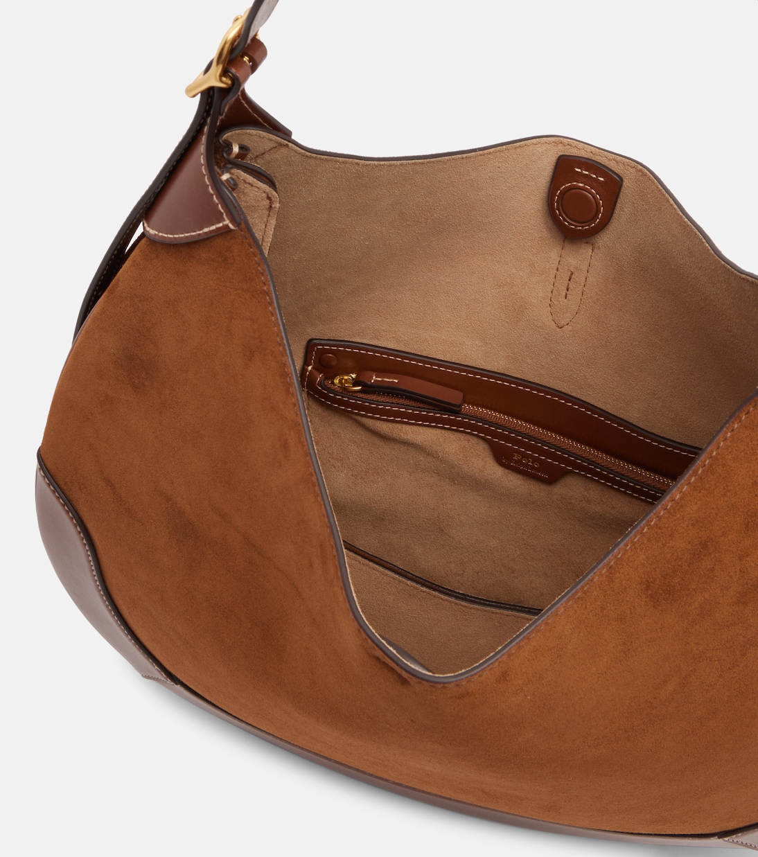 Polo ID Large suede shoulder bag | Polo Ralph Lauren