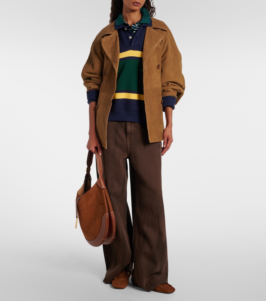 Polo ID Large suede shoulder bag | Polo Ralph Lauren
