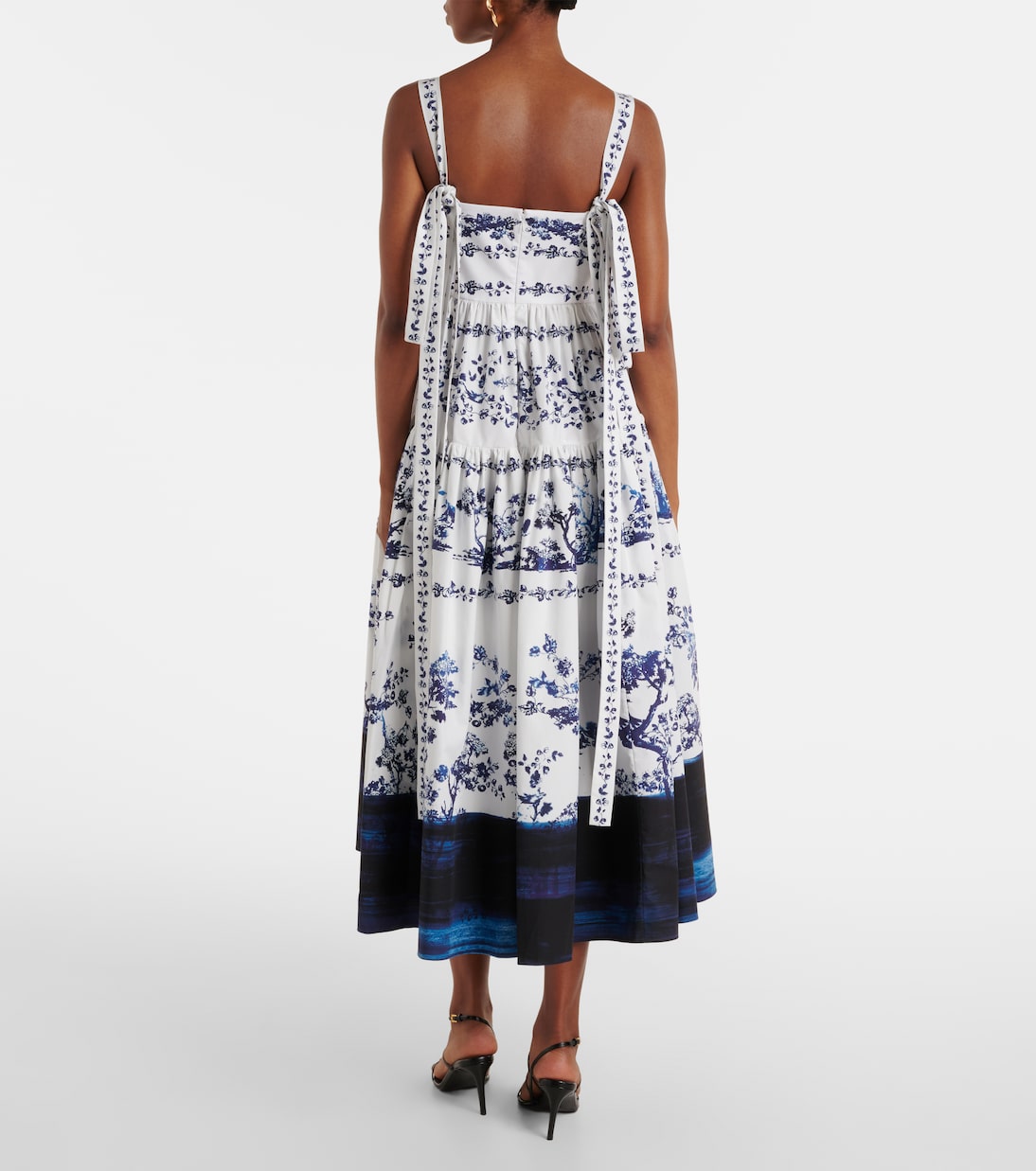 Vestido midi de algodón estampado | Erdem