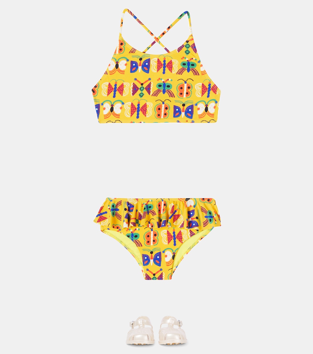 Printed ruffle-trimmed bikini | Fábula