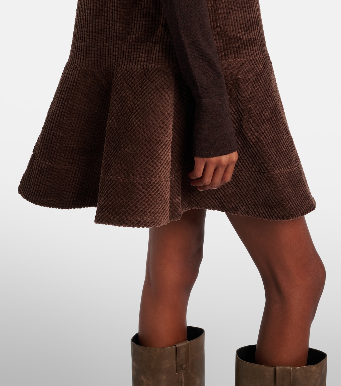 Cotton corduroy minidress | Ganni