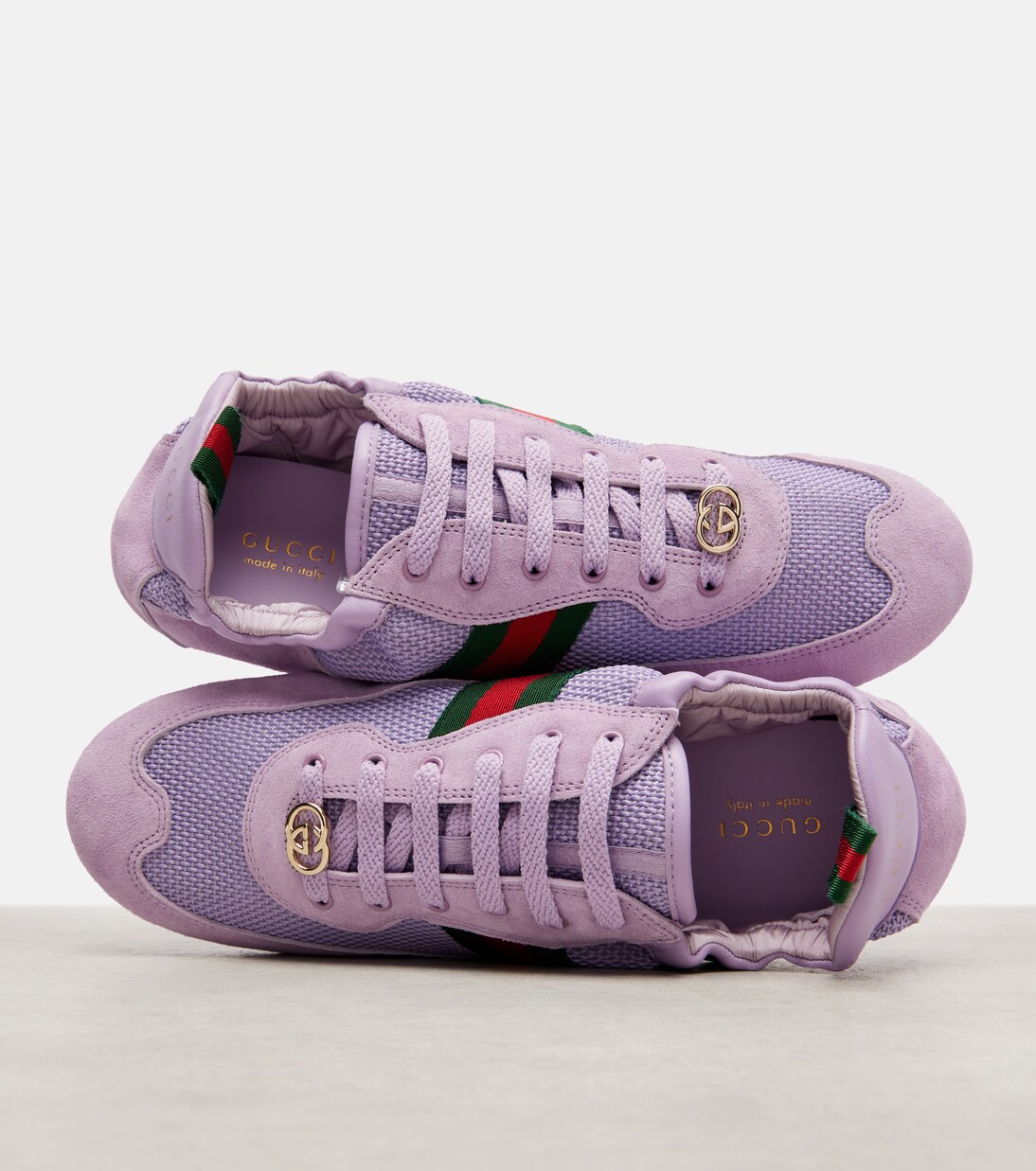 Gucci Shift suede-trimmed sneakers | Gucci