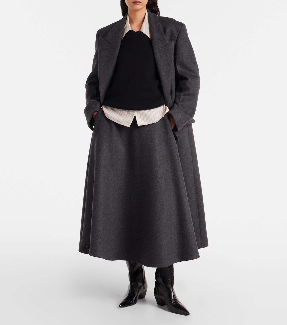 Wool-blend midi skirt | Róhe