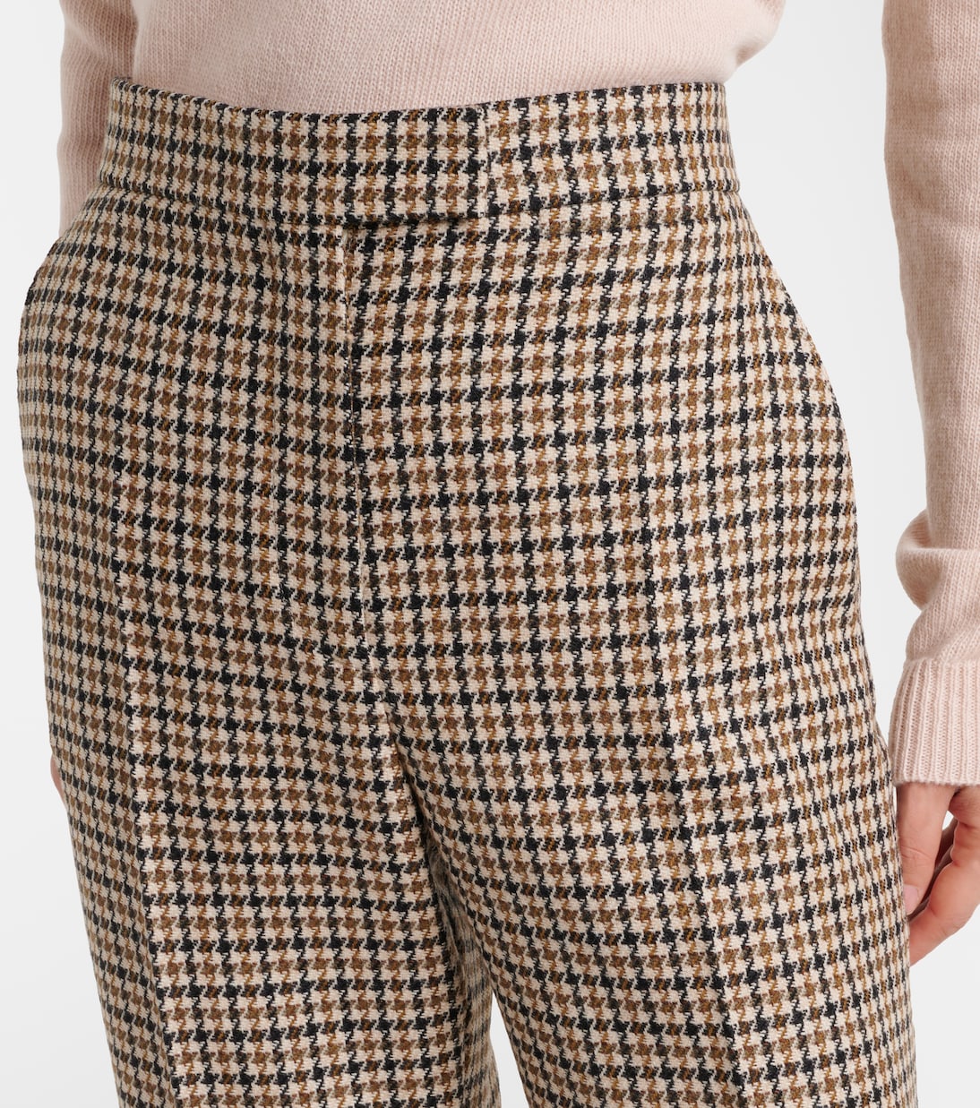 Cropped-Hose aus Schurwolle mit Hahnentrittmuster | Valentino