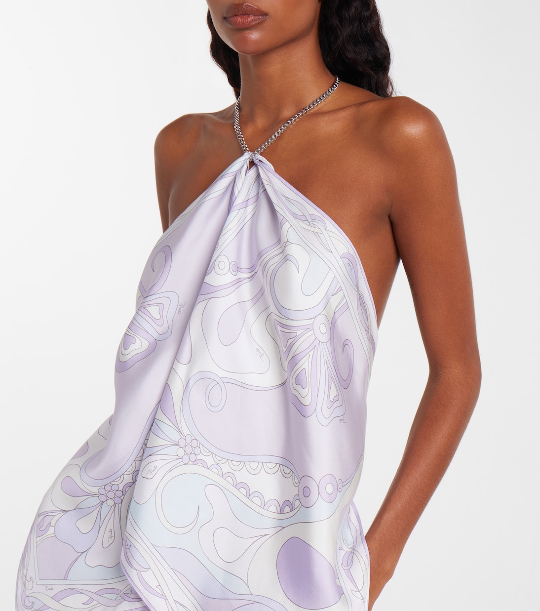 Top Orchidee aus Seiden-Twill | Pucci