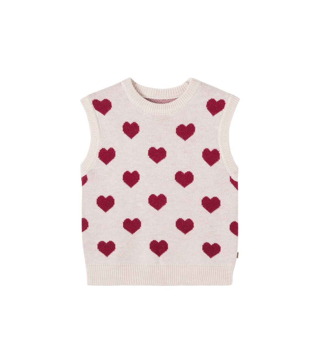 Gaby jacquard wool sweater vest | Wheat