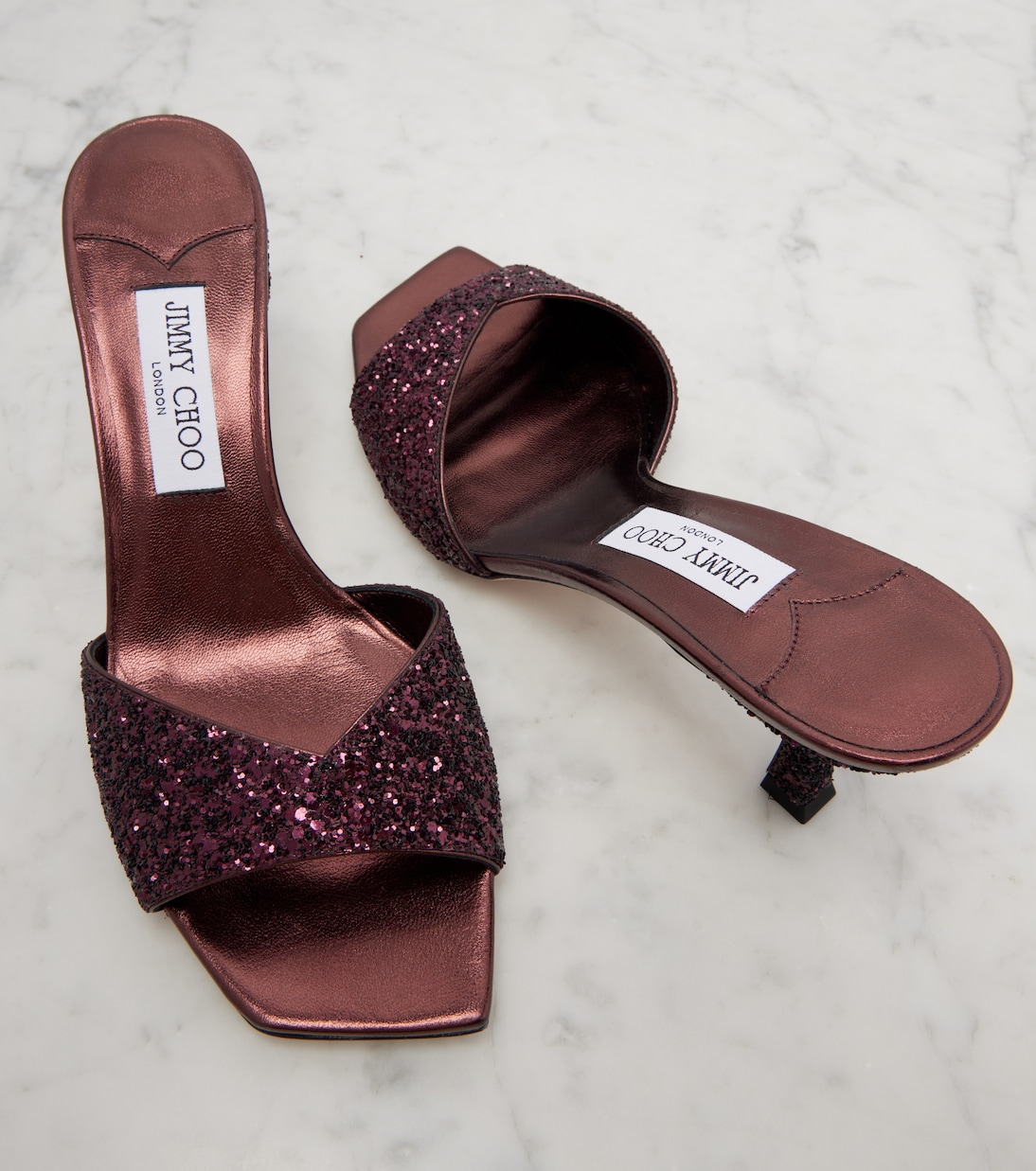 Skye 70 glitter mules | Jimmy Choo