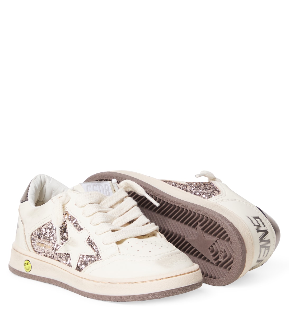 Ball Star glitter leather sneakers | Golden Goose Kids