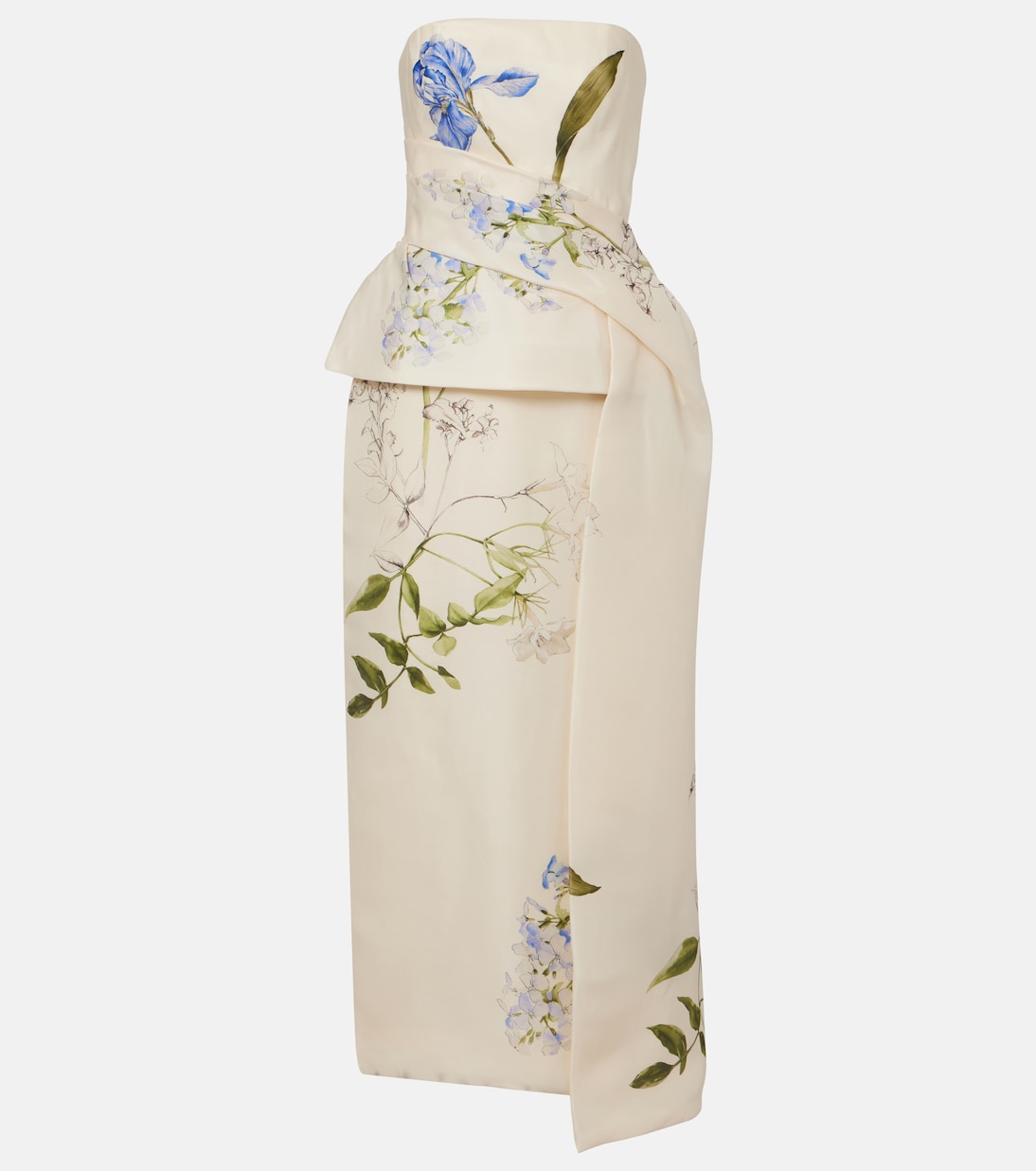 Draped floral silk cocktail dress | Monique Lhuillier