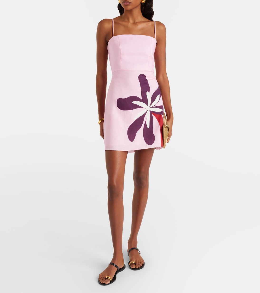 Roma floral linen minidress | Cala de la Cruz