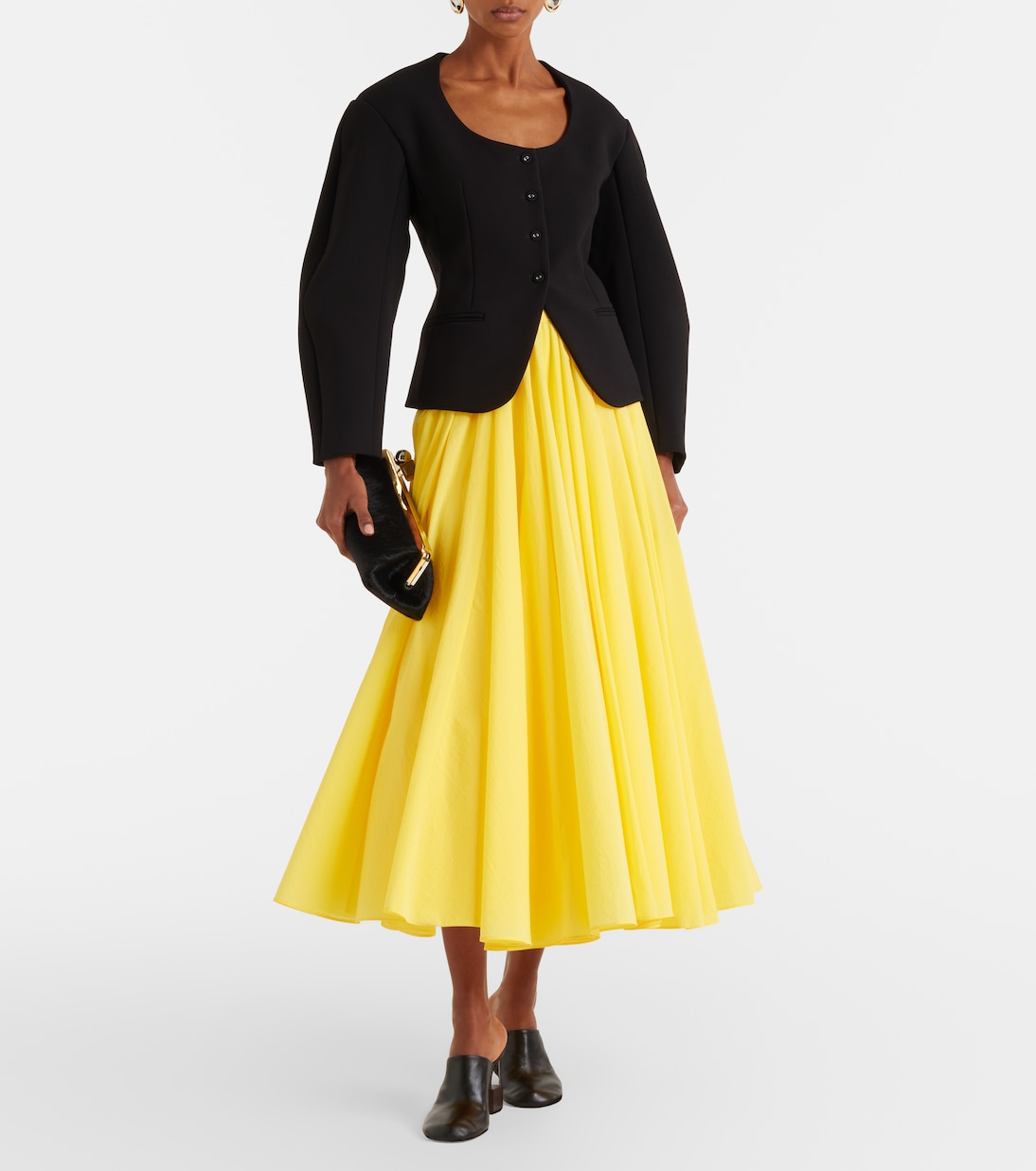 Paysan asymmetric cotton-blend midi skirt | Jacquemus