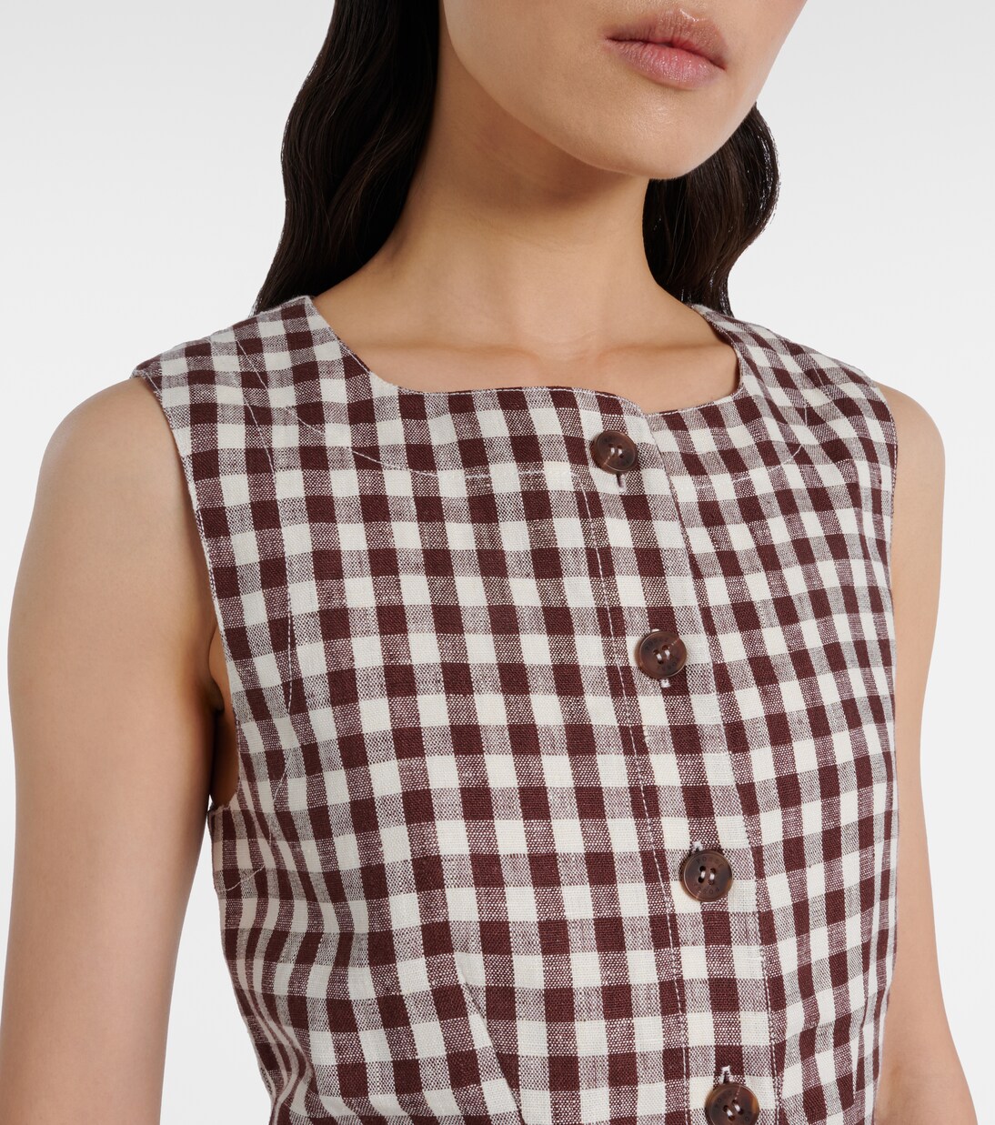 Romeo gingham linen vest  | Posse