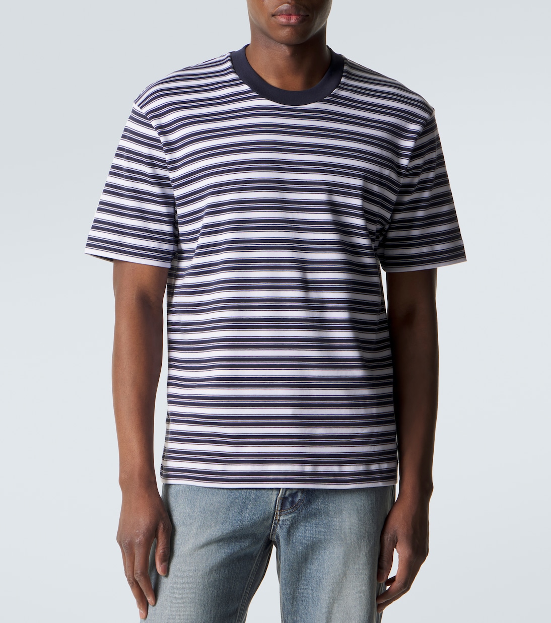 Striped cotton jersey T-shirt | Sunspel