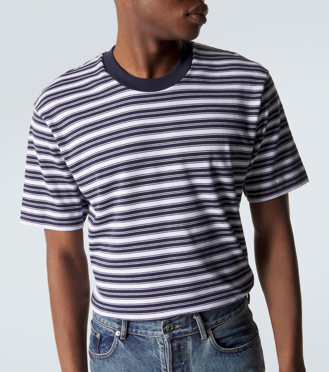 Striped cotton jersey T-shirt | Sunspel
