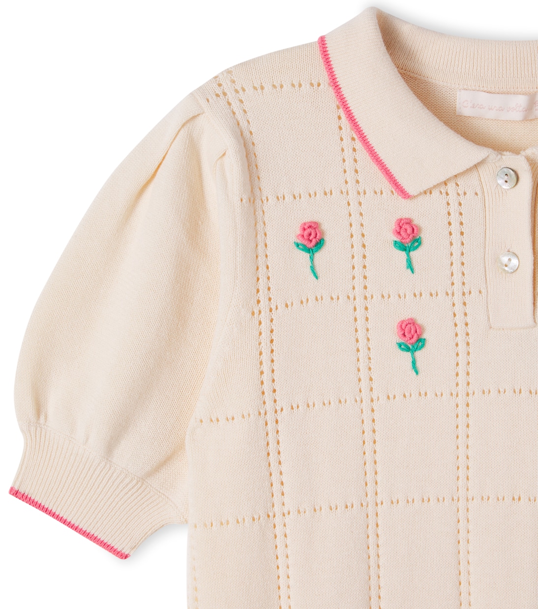 Bestickter Polopullover aus Baumwolle | C'era Una Volta