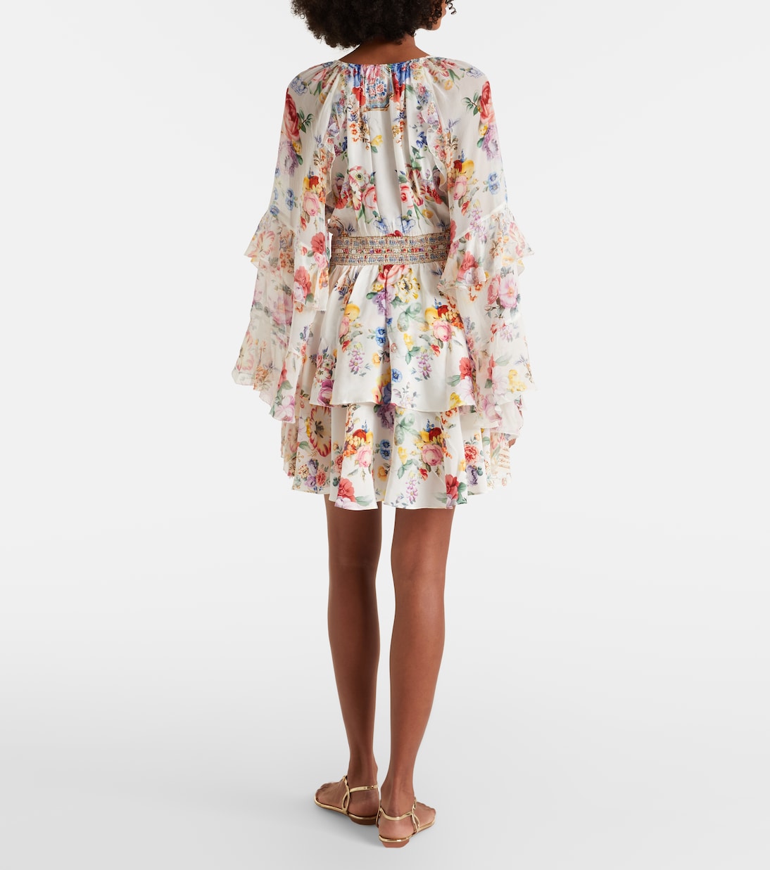 Embellished floral ruffled silk minidress | Camilla