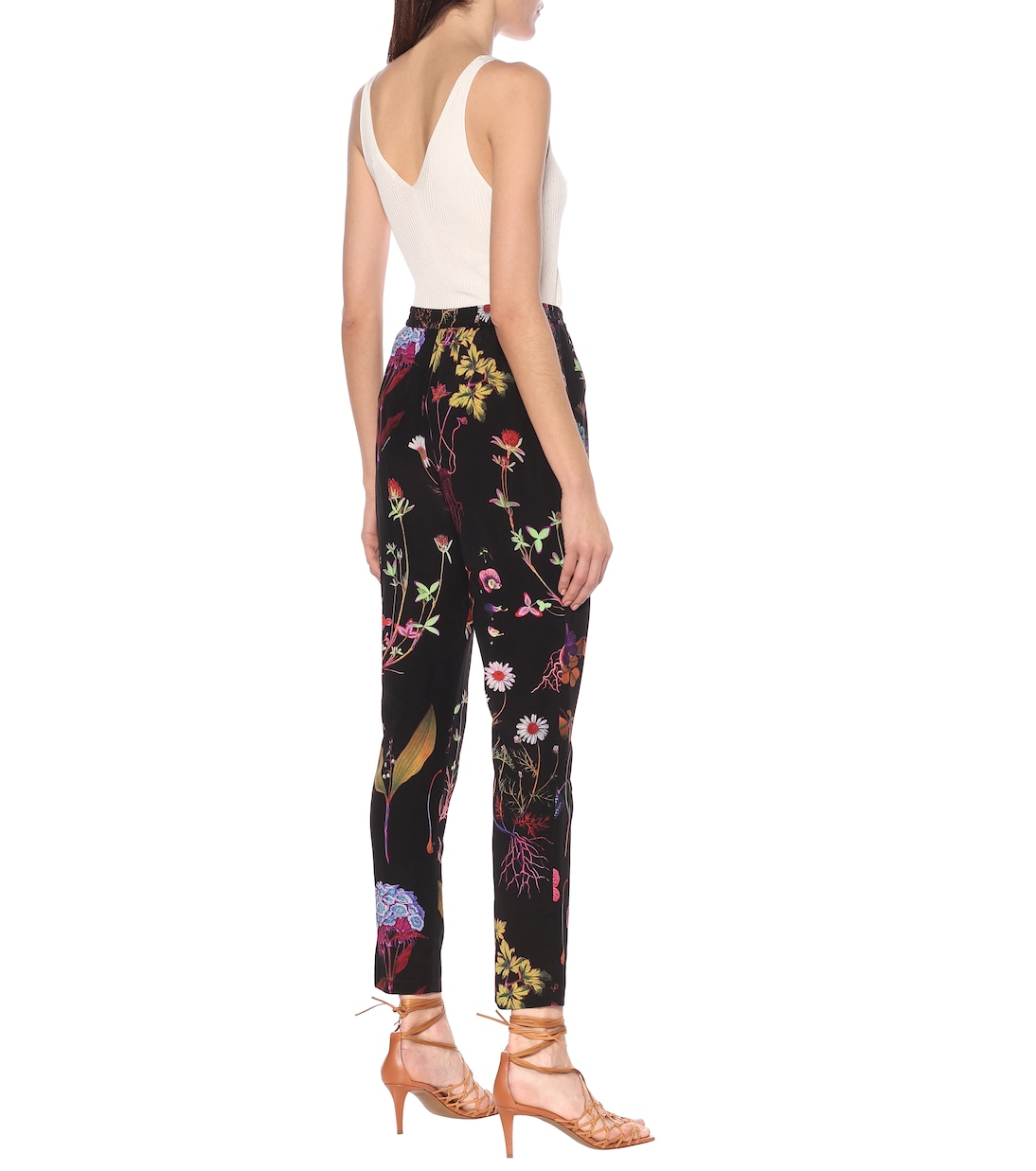 Pantaloni a stampa floreale in seta | Stella McCartney