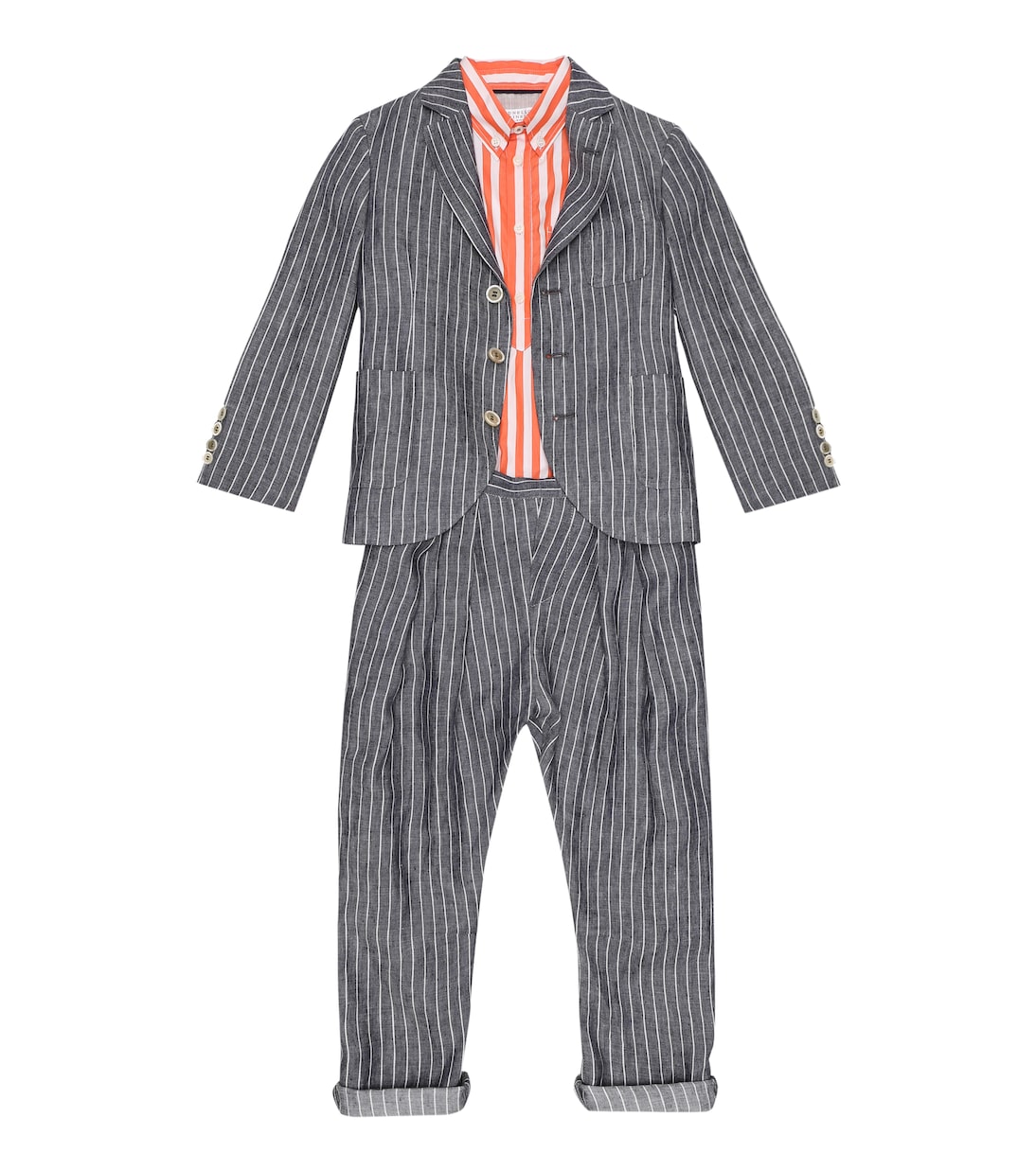Camisa de algodón a rayas | Brunello Cucinelli Kids
