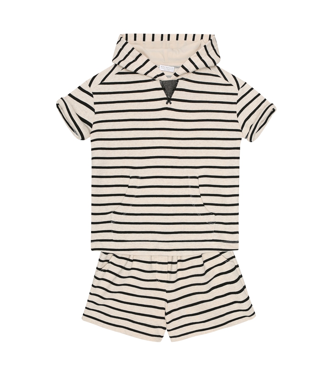 Sudadera con capucha a rayas | Brunello Cucinelli Kids