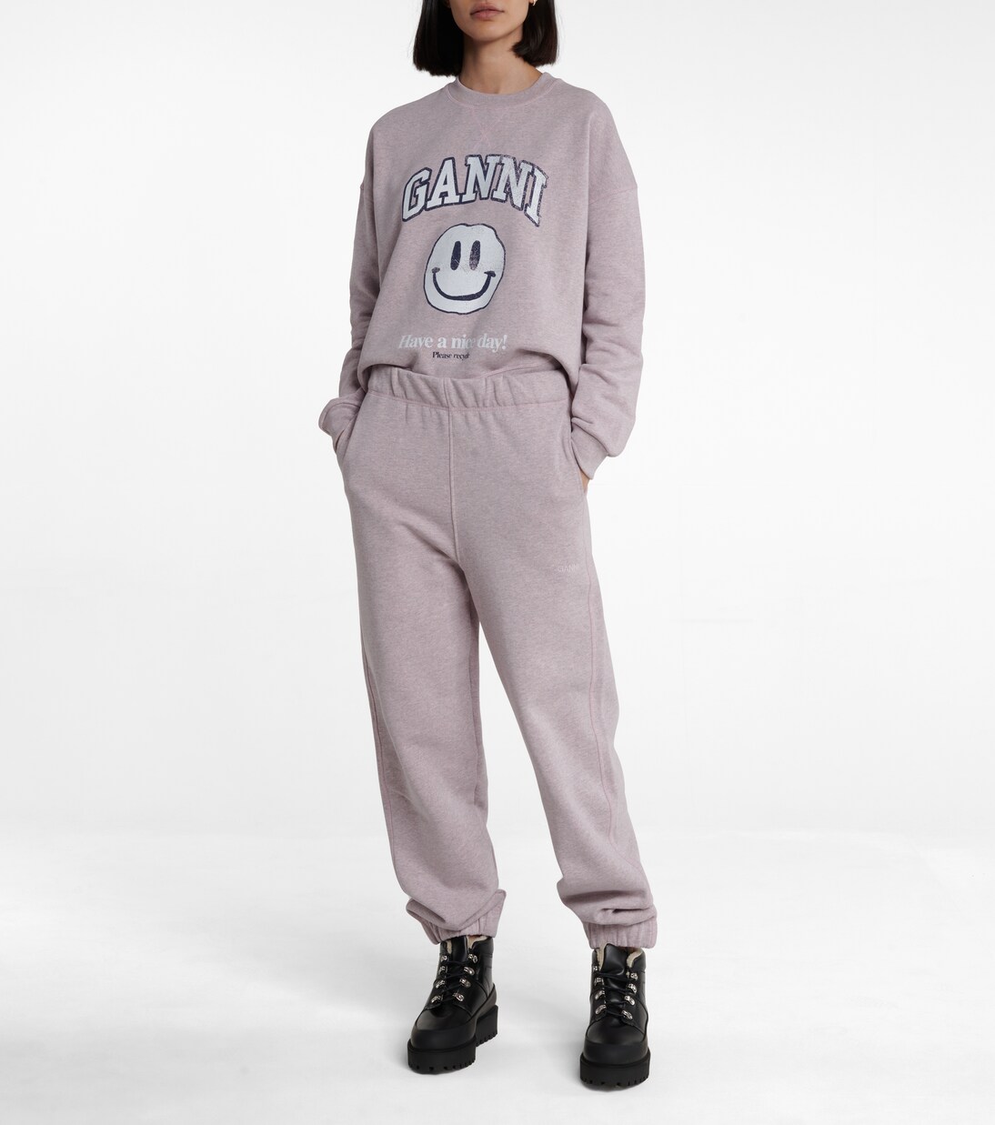Isoli cotton-blend sweatpants | Ganni