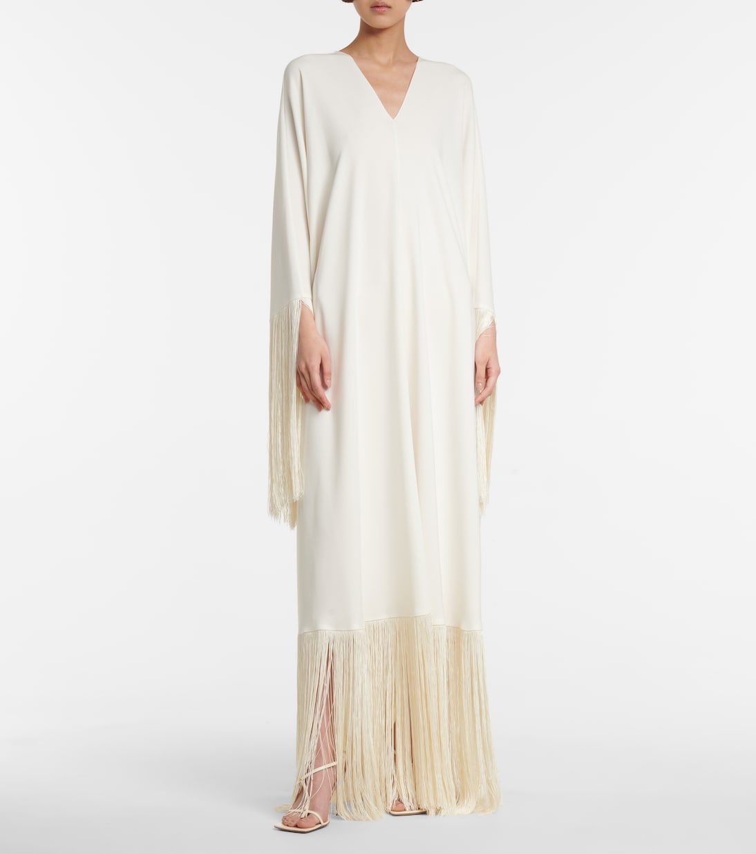 Fringed silk gown | Oscar de la Renta