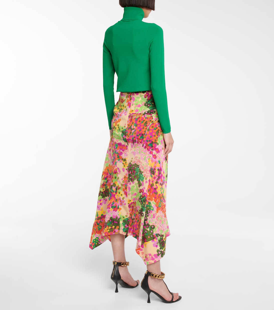 Falda midi Naya de seda floral | Stella McCartney