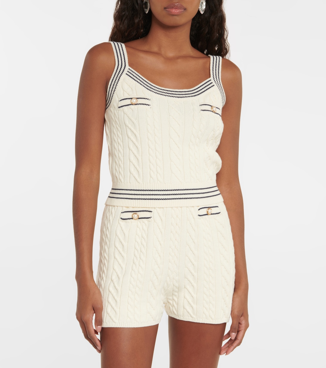 Shorts in maglia di misto cotone | Alessandra Rich