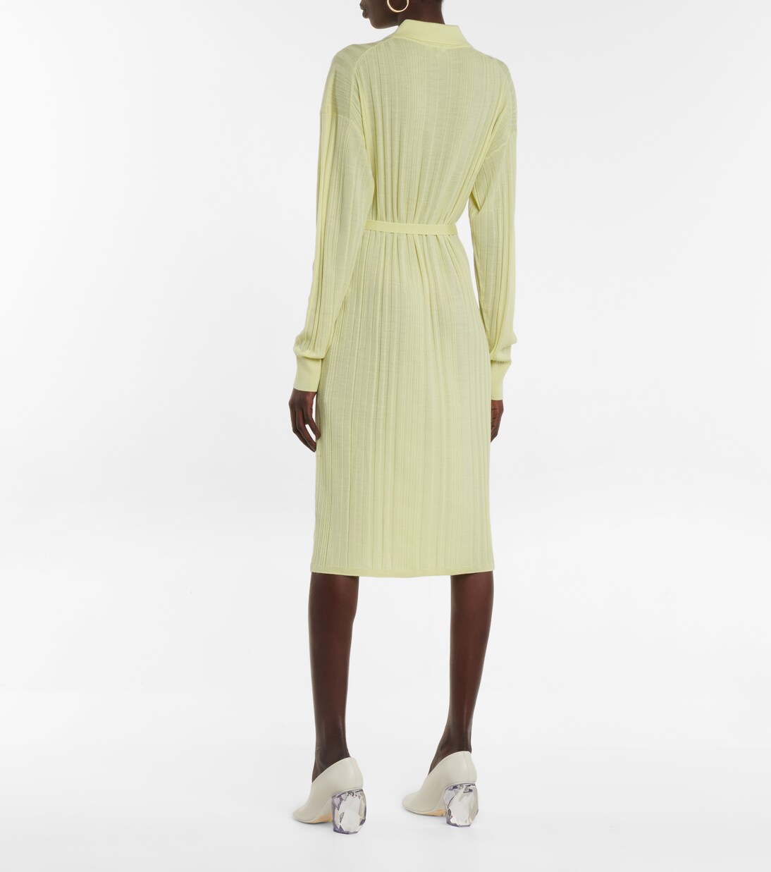 Ribbed-knit wool polo midi dress | Joseph