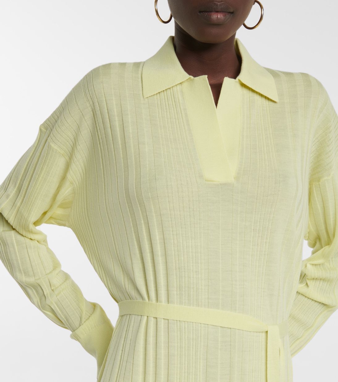 Ribbed-knit wool polo midi dress | Joseph