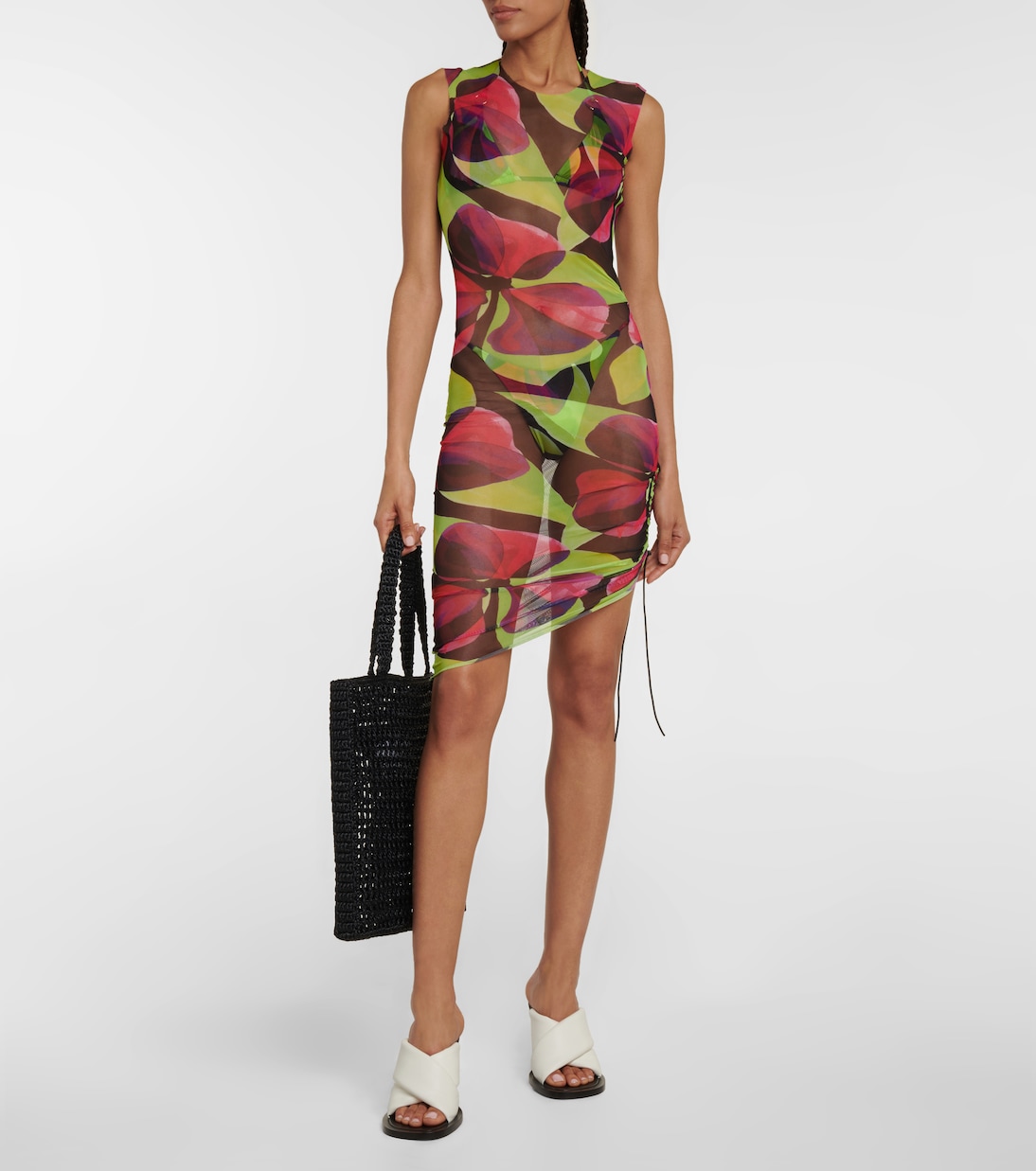Printed ruched minidress | Louisa Ballou