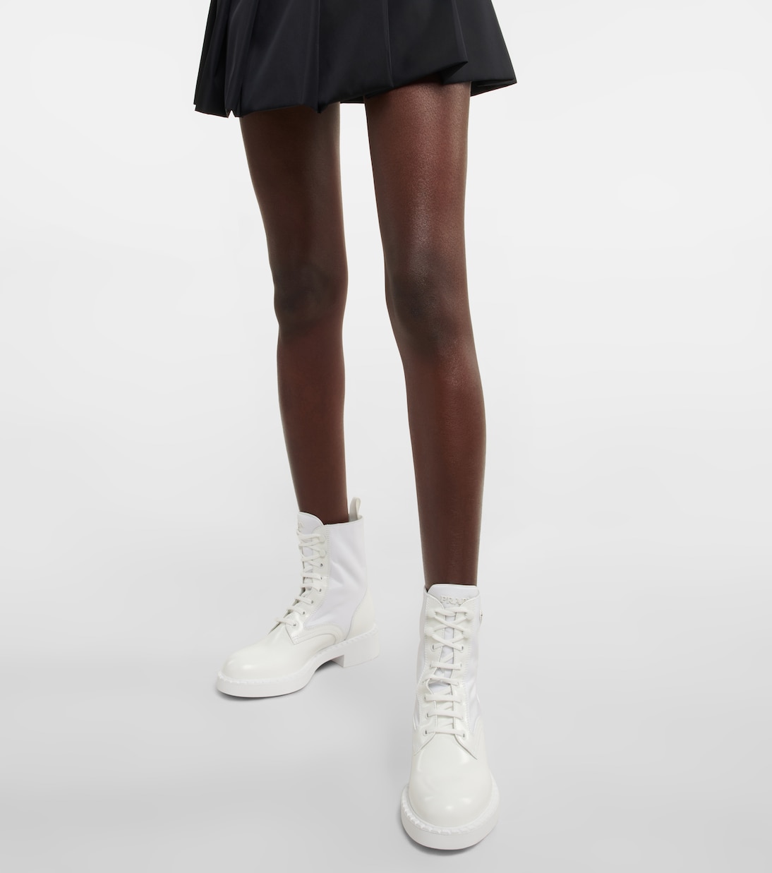 Botines Chocolate con ribetes de piel | Prada