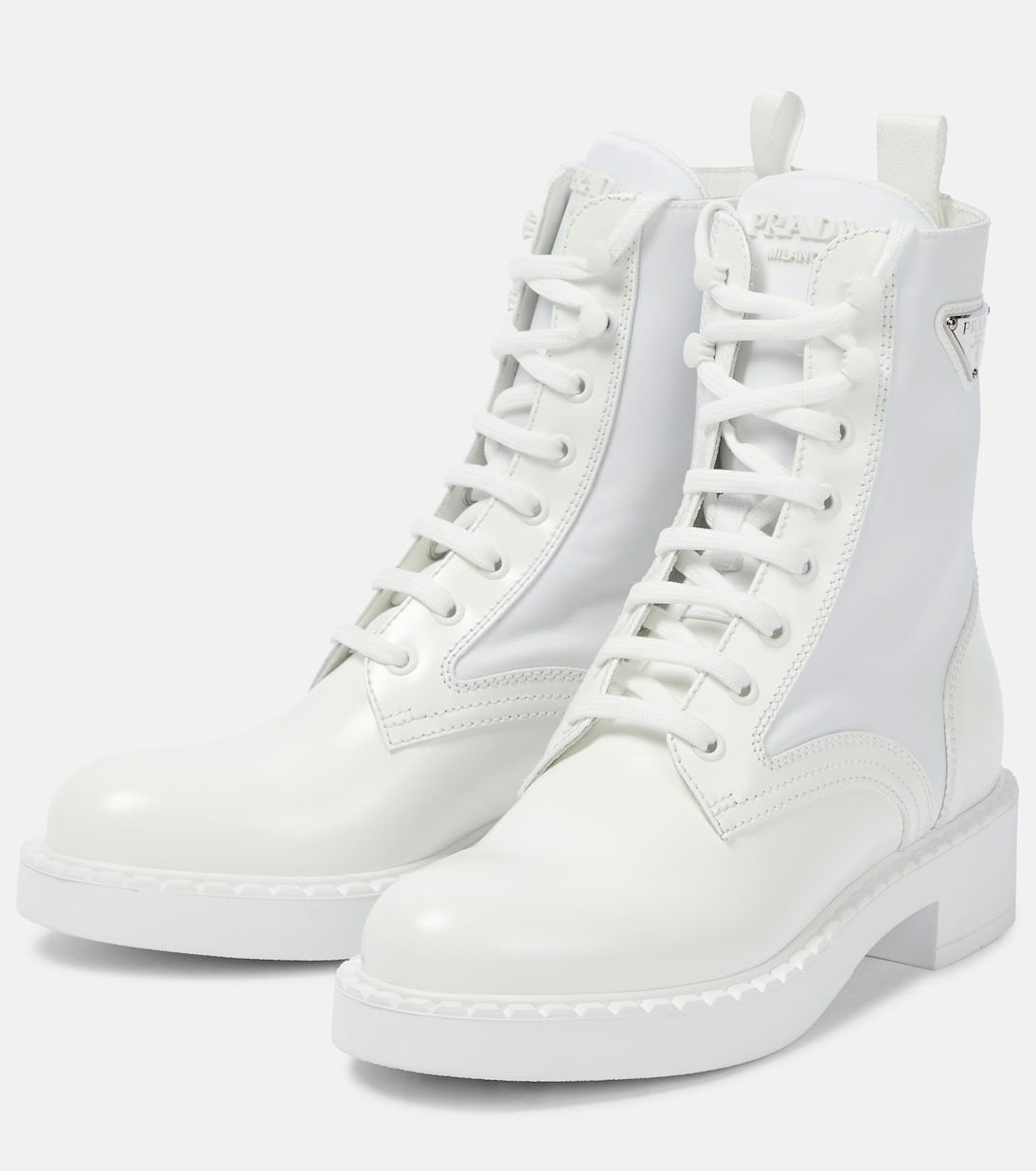 Botines Chocolate con ribetes de piel | Prada