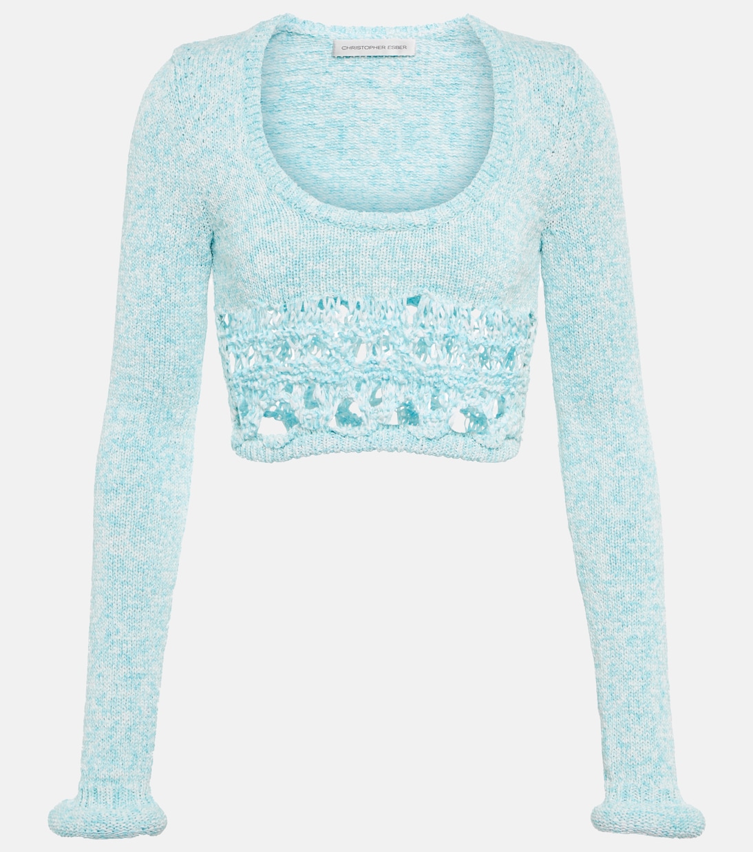 Open-knit cotton-blend crop top | Christopher Esber