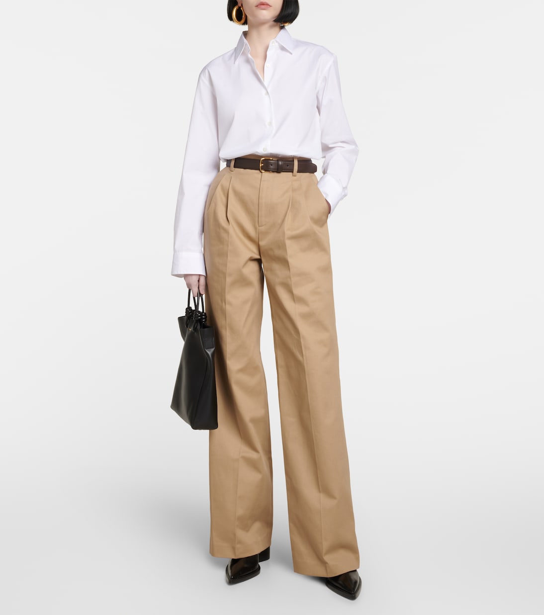 Pantalon ample Flavie à taille haute en coton | Nili Lotan