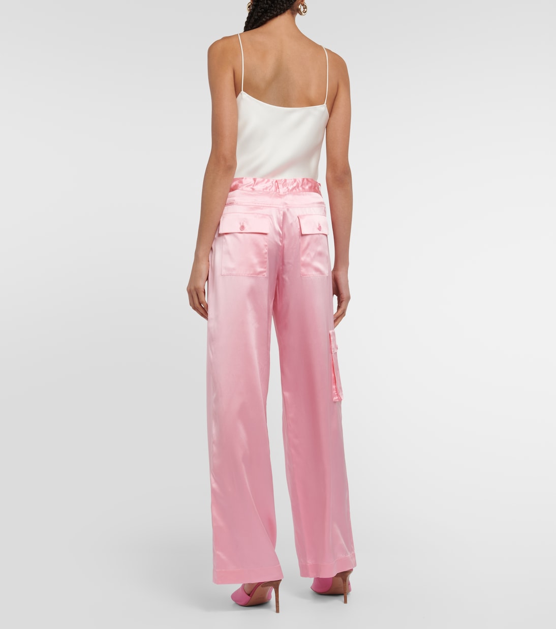 Pantalon cargo Cedric en soie | LoveShackFancy