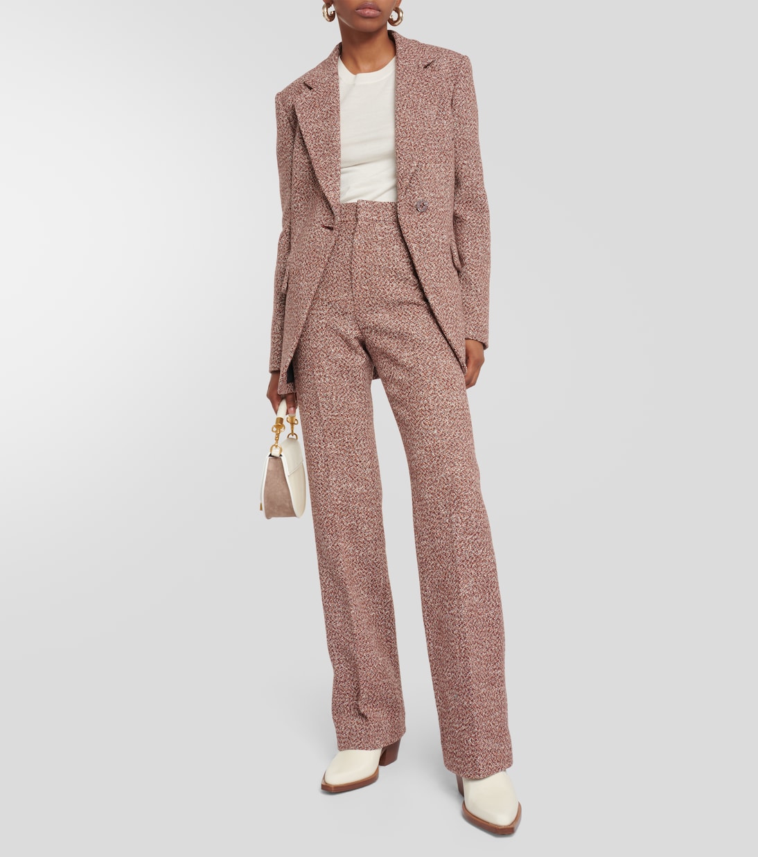 Mid-rise wide-leg tweed pants | Chloé