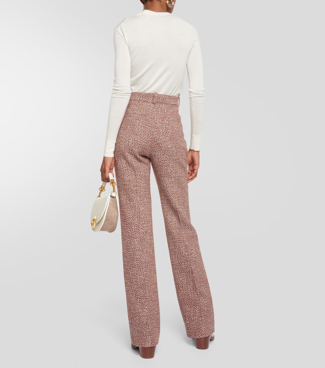Mid-rise wide-leg tweed pants | Chloé
