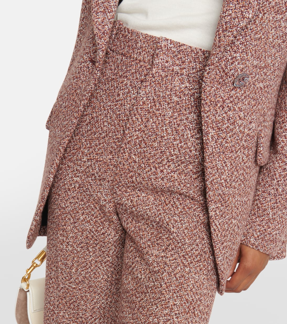 Mid-rise wide-leg tweed pants | Chloé