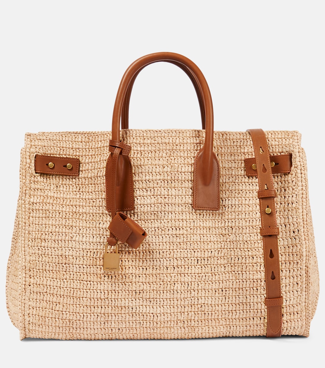 Sac De Jour Supple Medium en raphia | Saint Laurent