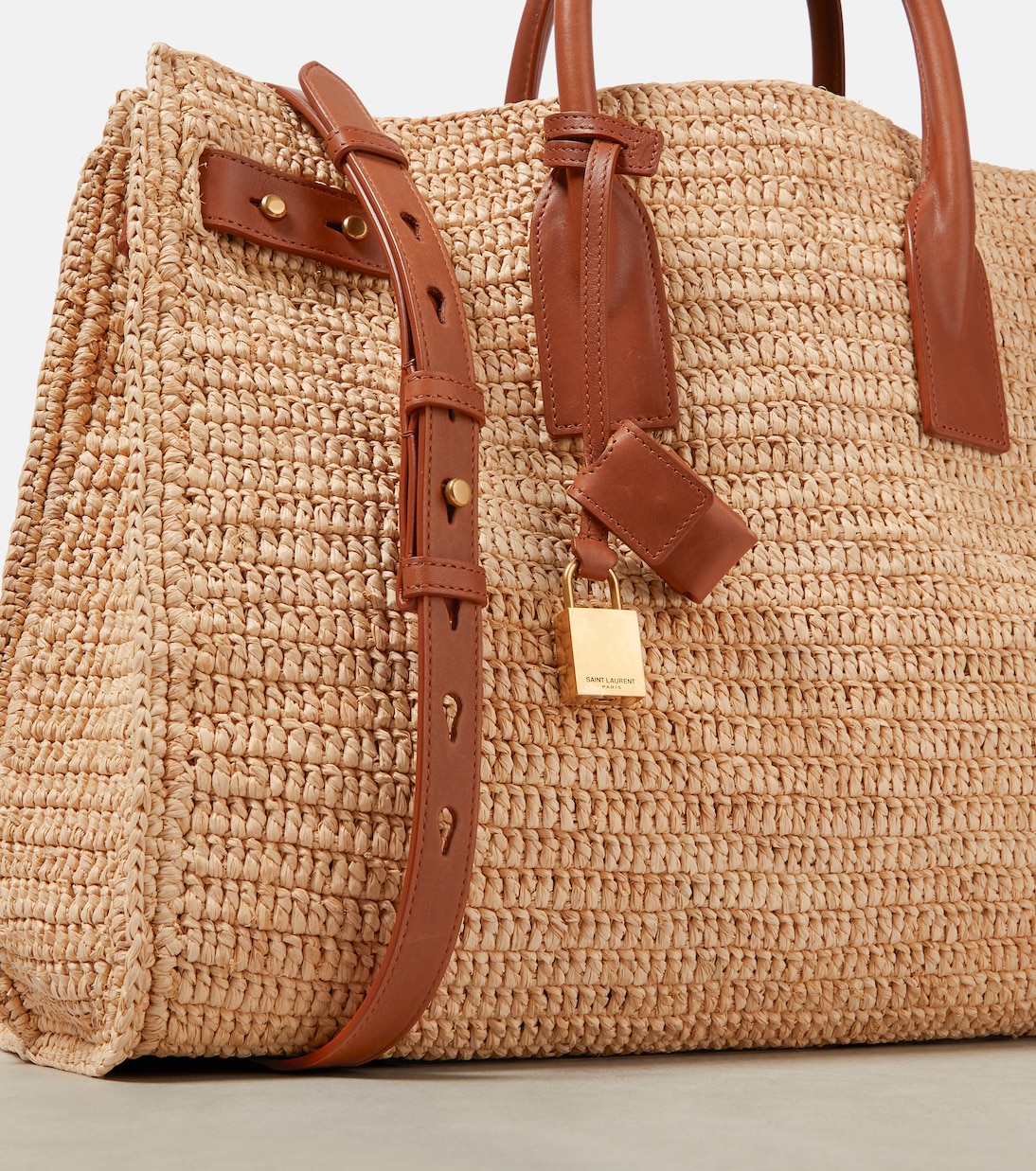 Sac De Jour Supple Medium en raphia | Saint Laurent