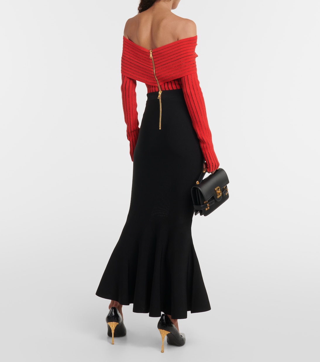 Falda larga de tiro alto | Balmain