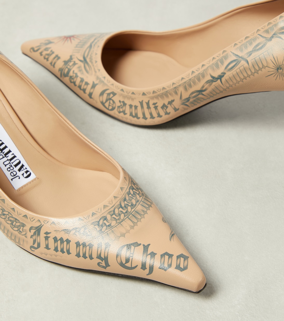 x Jean Paul Gaultier Tattoo leather pumps | Jimmy Choo