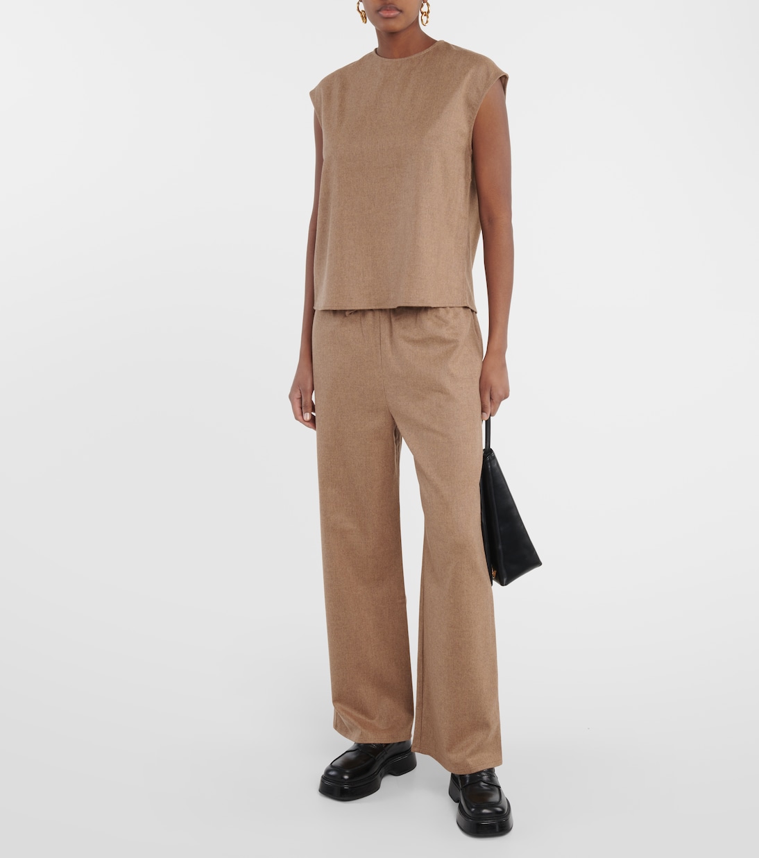 Pantalones anchos de lana y cachemir | Asceno