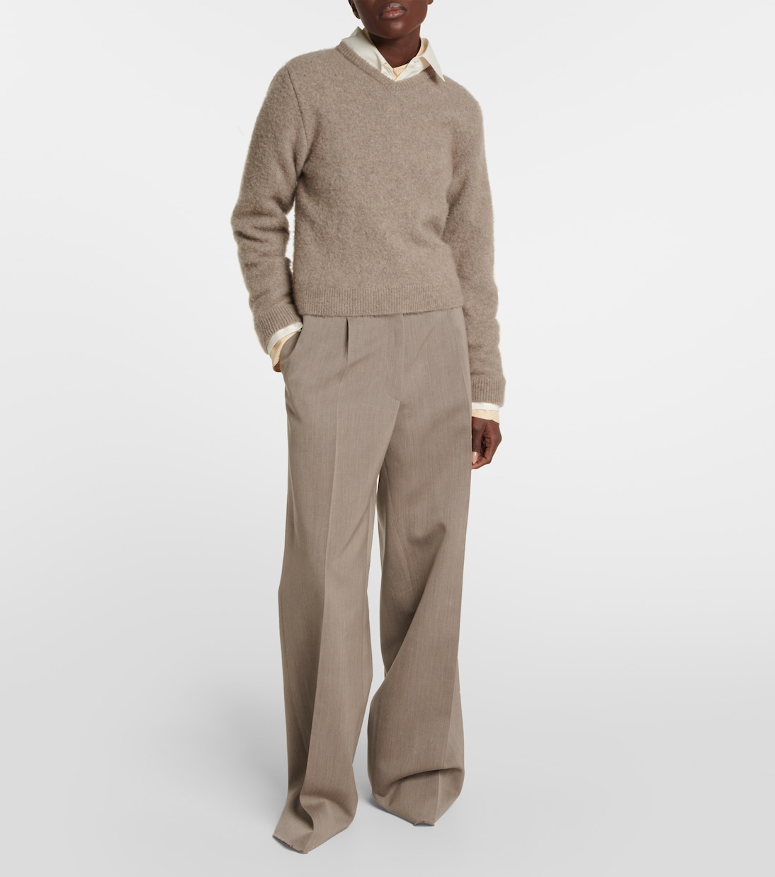 Pantaloni a gamba larga Roan in lana | The Row