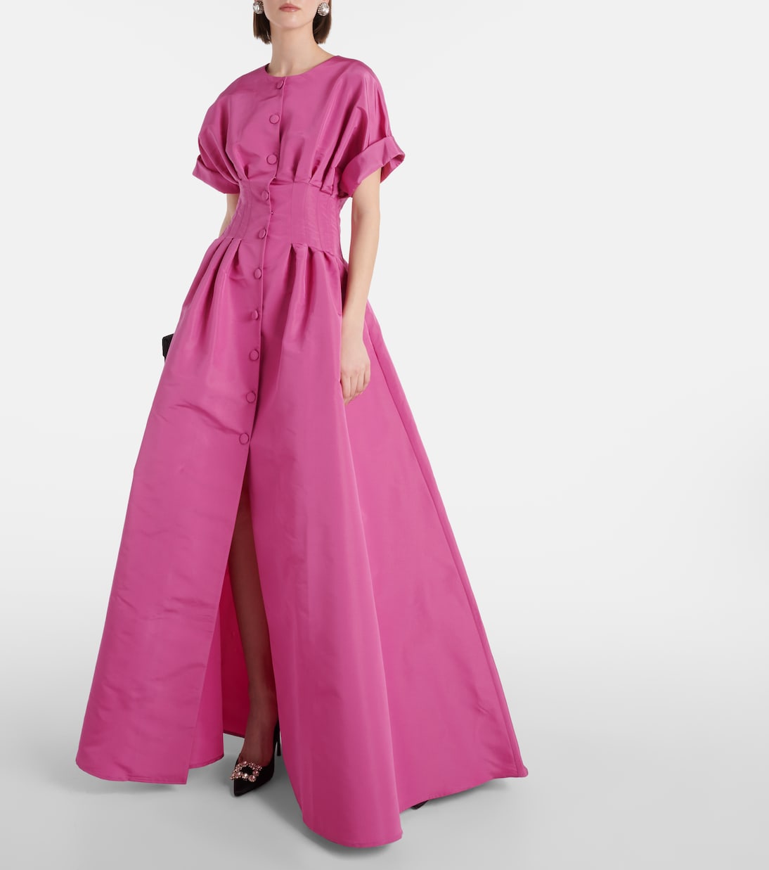 Vestido de fiesta de seda plisado | Carolina Herrera