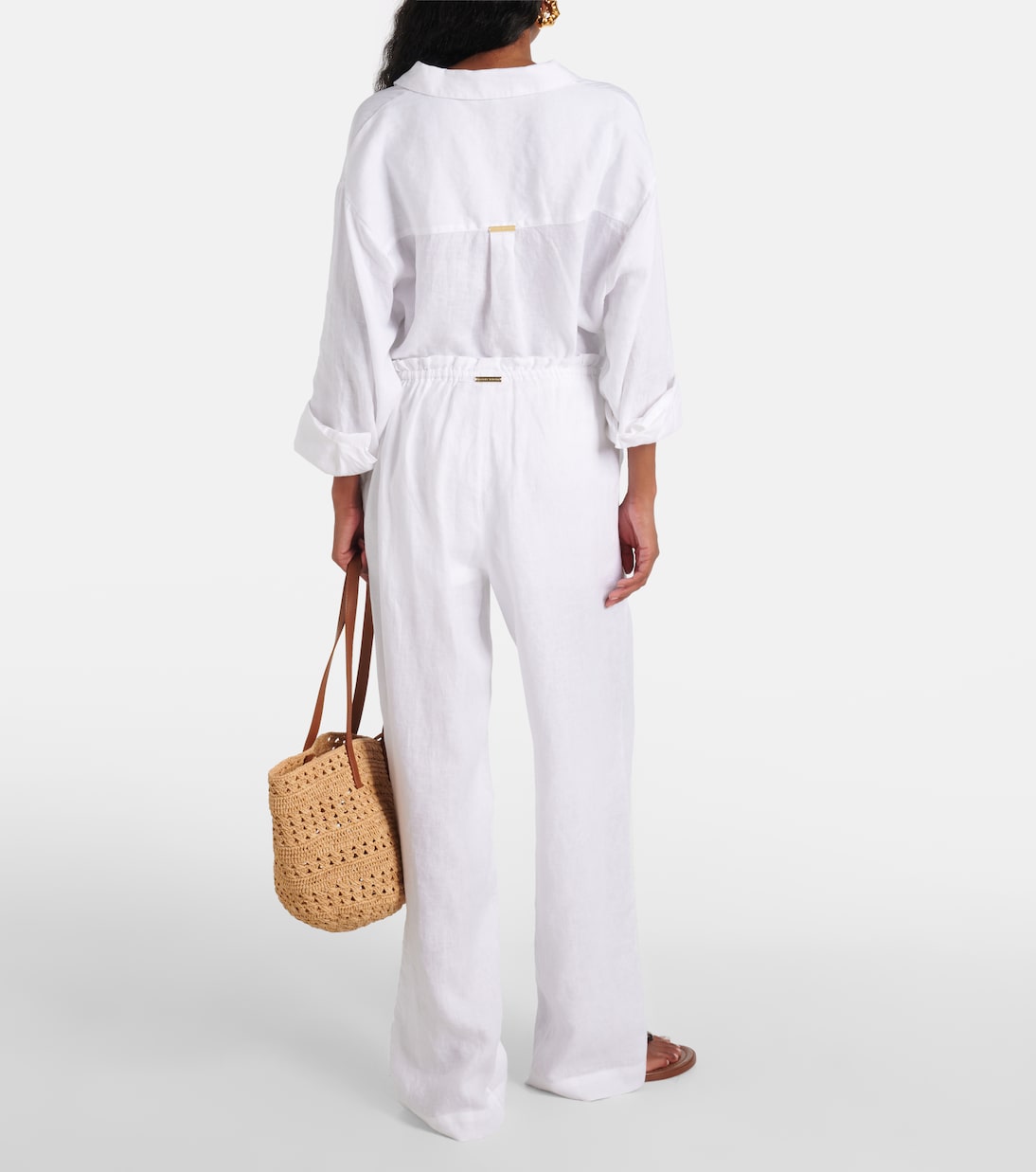 Pantalon ample White Bay en lin | Heidi Klein
