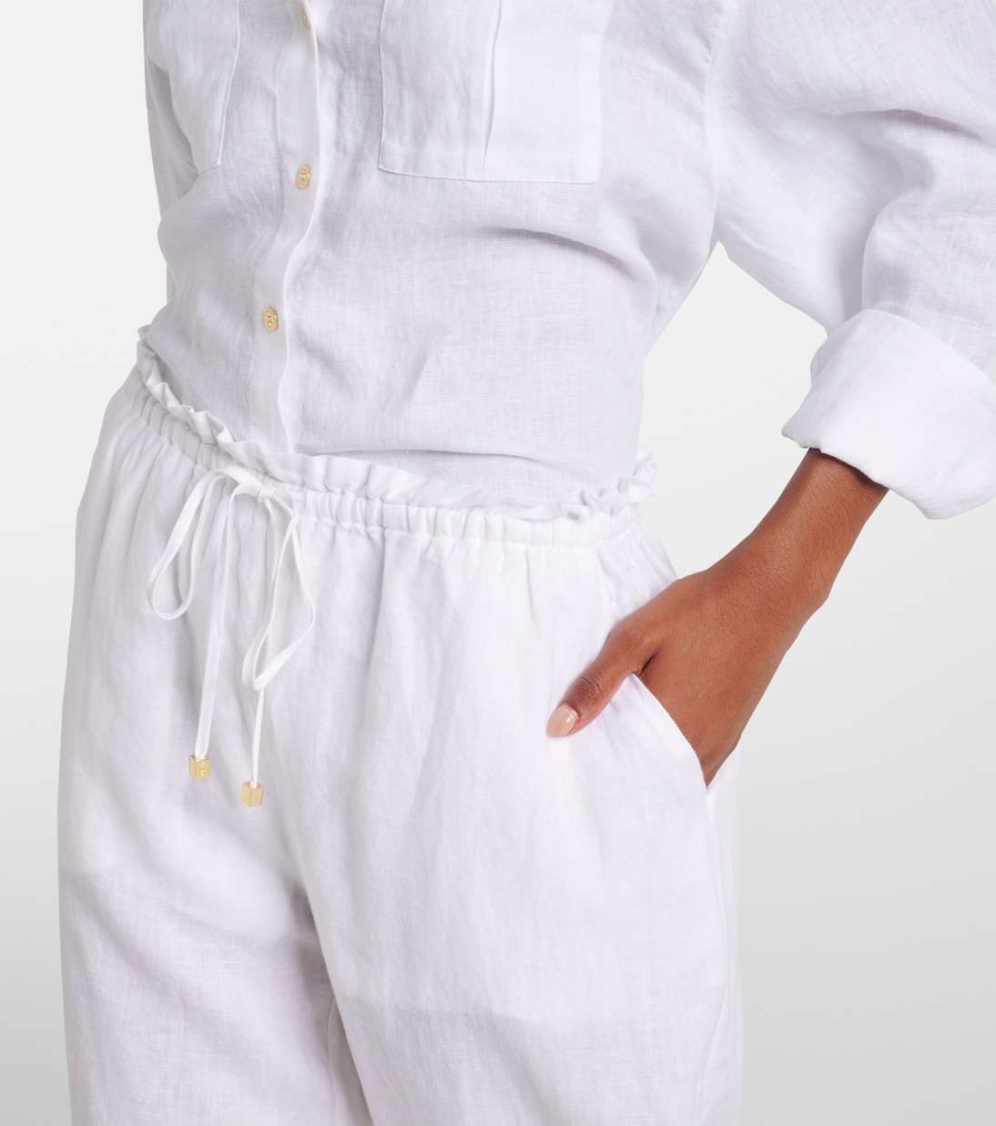 Pantalon ample White Bay en lin | Heidi Klein